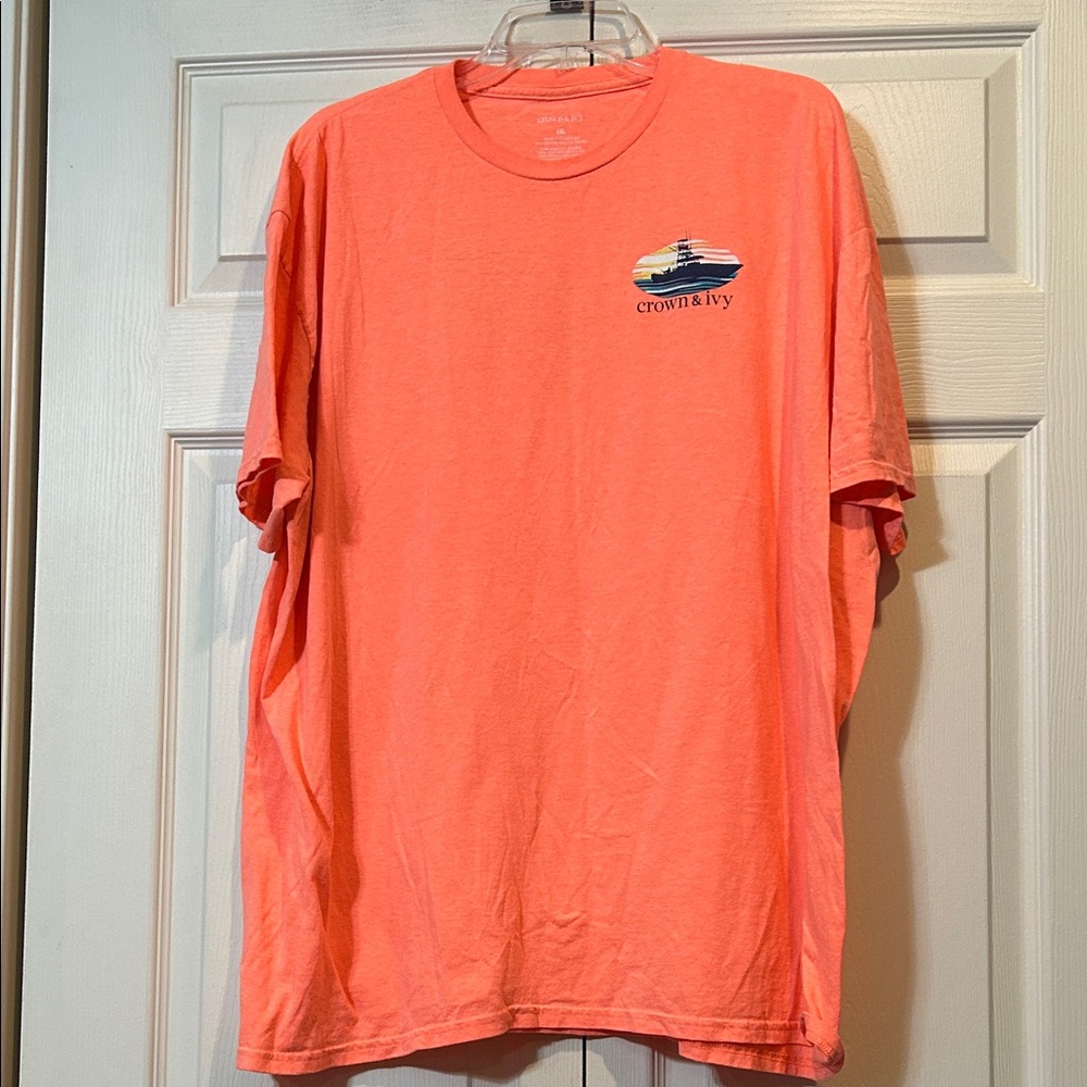 Crown & Ivy Men's Bright Coral Tee - Picture 1 of 5